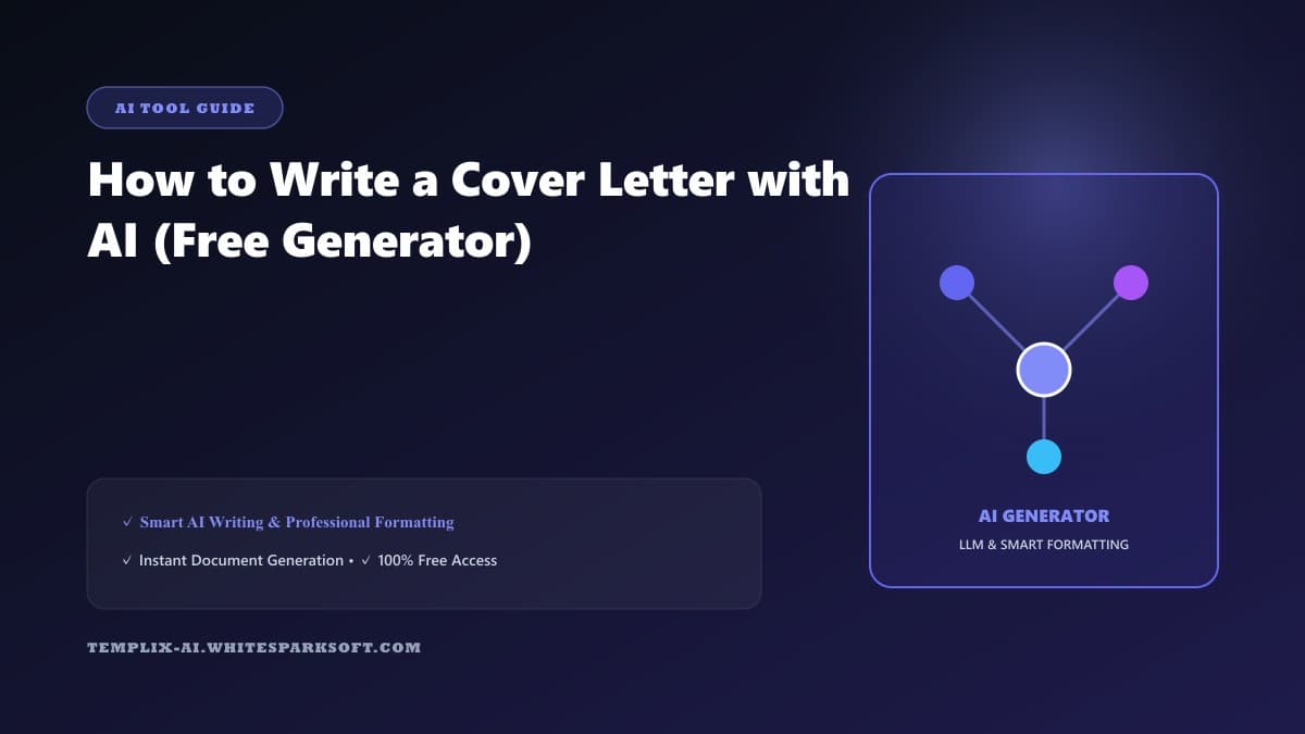 How to Write a Cover Letter with AI (Free Generator) — Templix AI guide