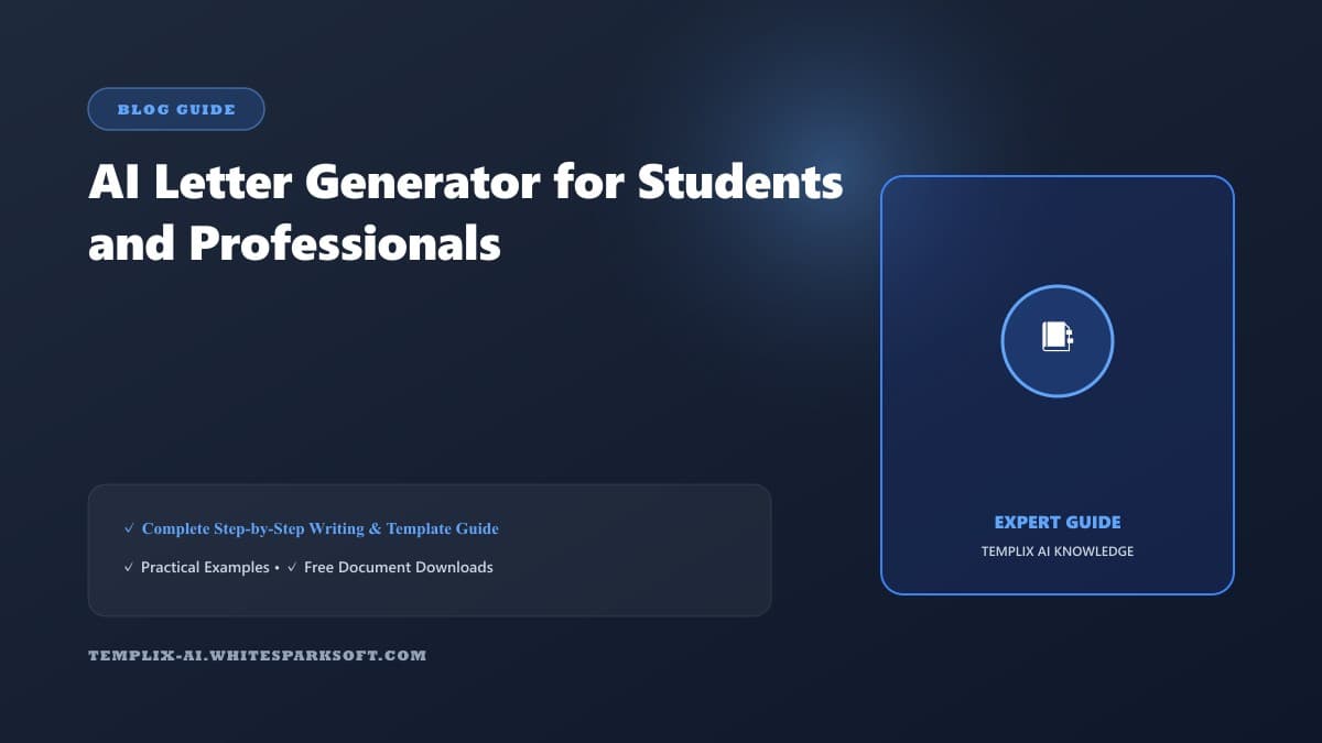 AI Letter Generator for Students and Professionals — Templix AI guide