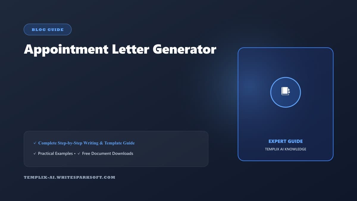 Appointment Letter Generator — Templix AI guide