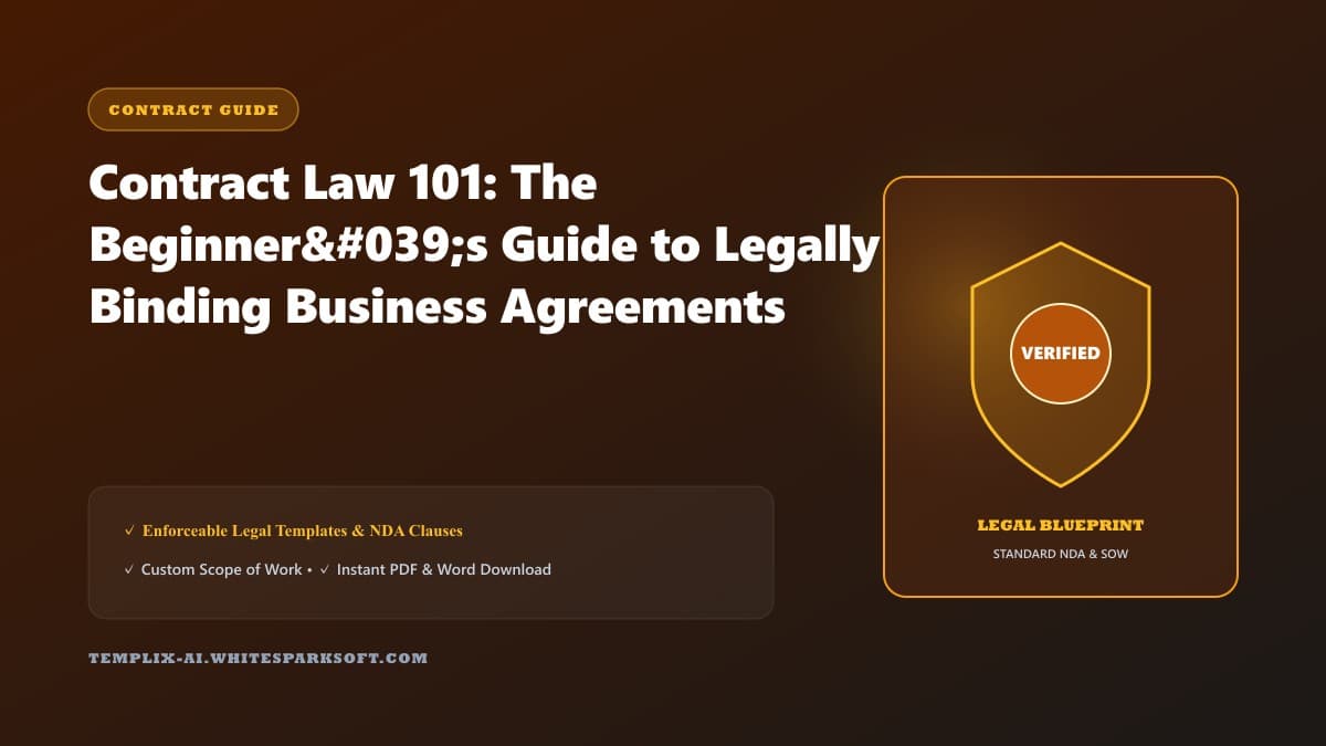 Contract Law 101: The Beginner's Guide to Legally Binding Business Agreements — Templix AI guide