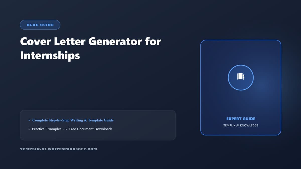 Cover Letter Generator for Internships — Templix AI guide