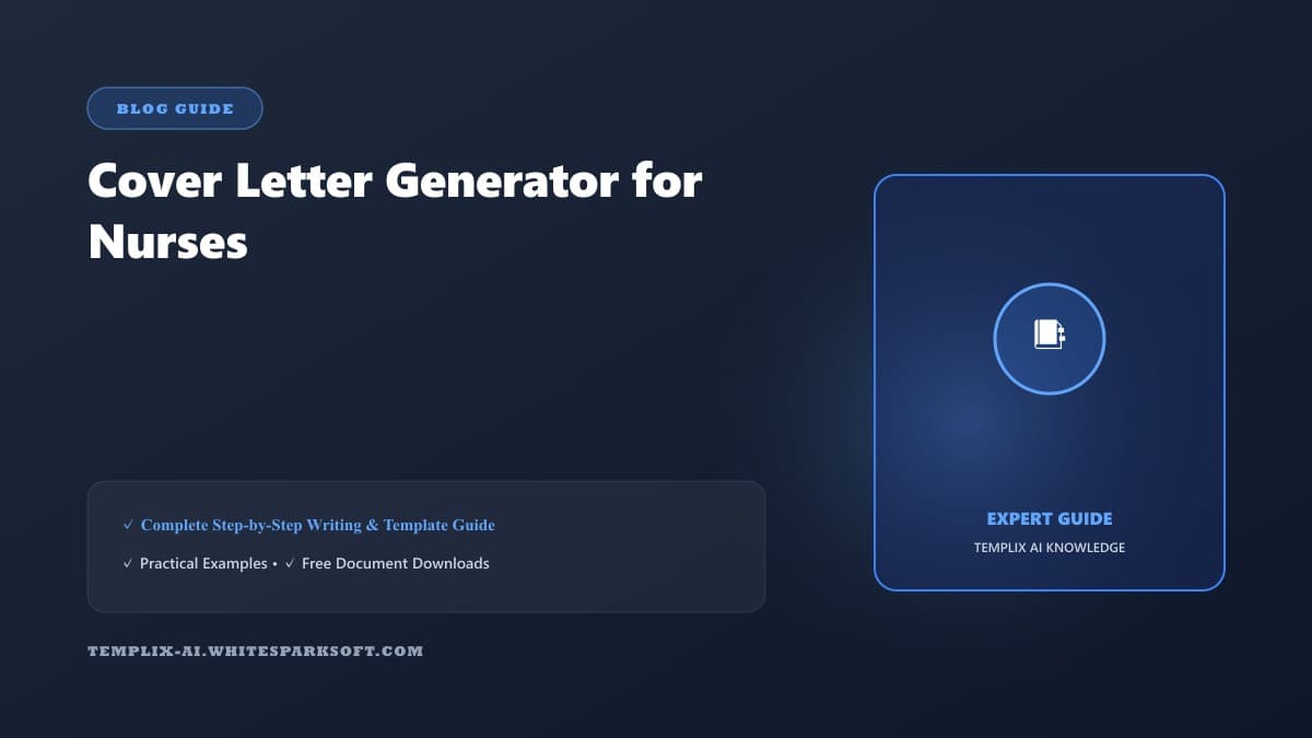 Cover Letter Generator for Nurses — Templix AI guide