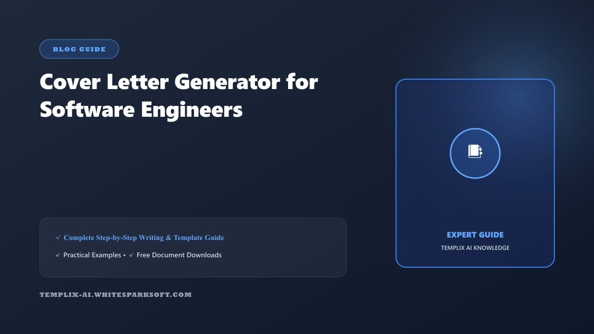 Cover Letter Generator for Software Engineers — Templix AI guide