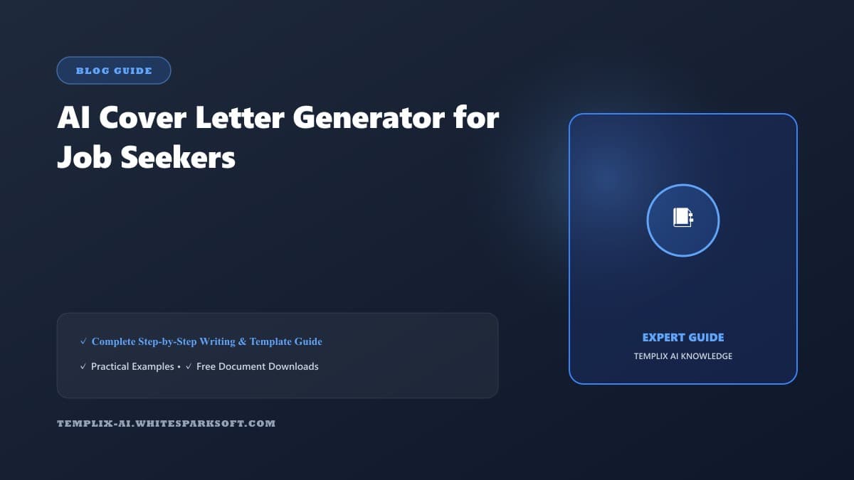 AI Cover Letter Generator for Job Seekers — Templix AI guide
