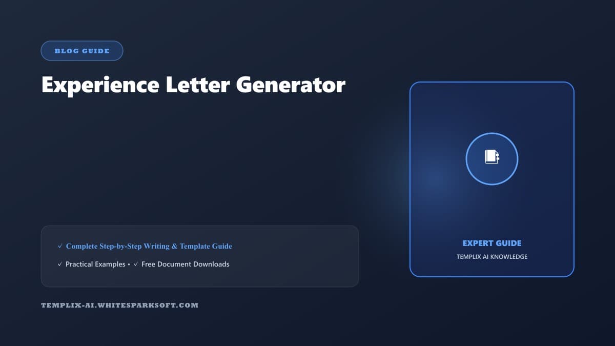 Experience Letter Generator — Templix AI guide