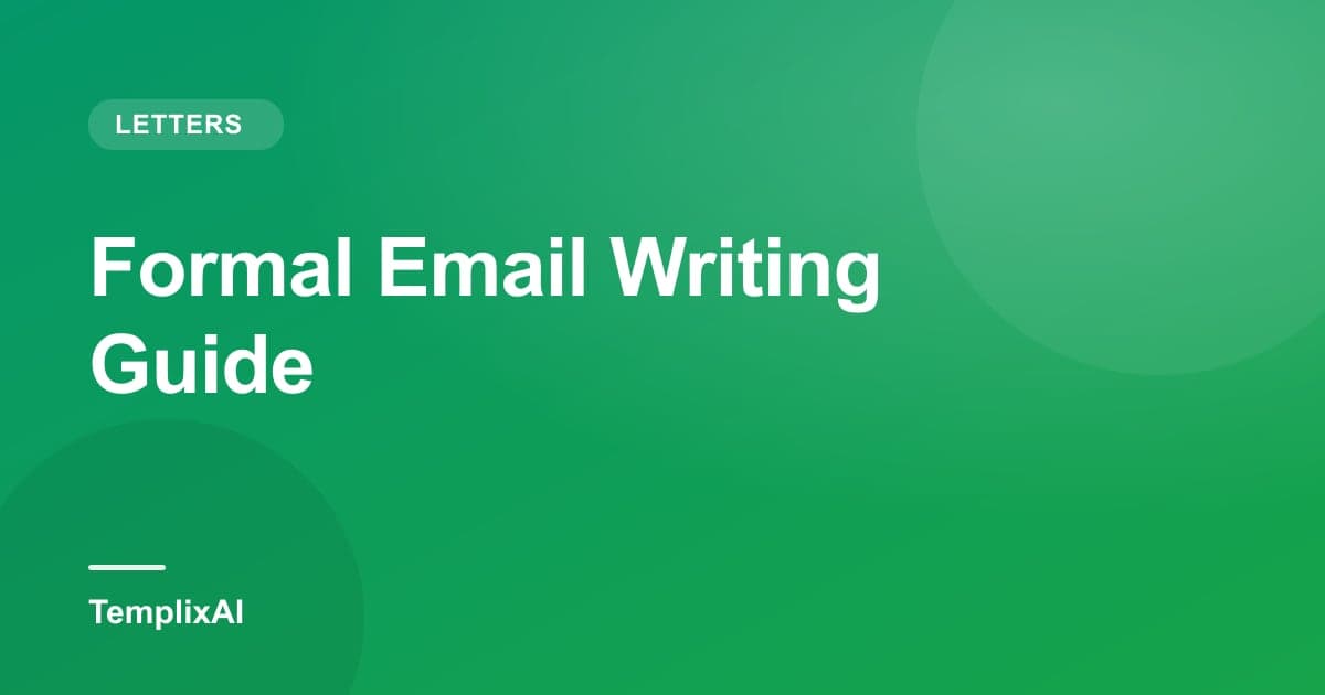 Formal Email Writing: Structure, Tone & Examples