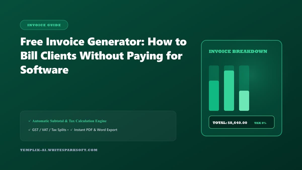 Free Invoice Generator: How to Bill Clients Without Paying for Software — Templix AI guide