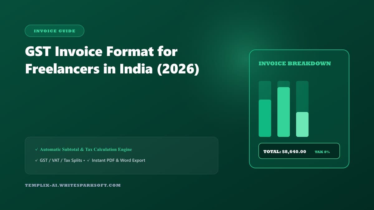 GST Invoice Format for Freelancers in India (2026) — Templix AI guide