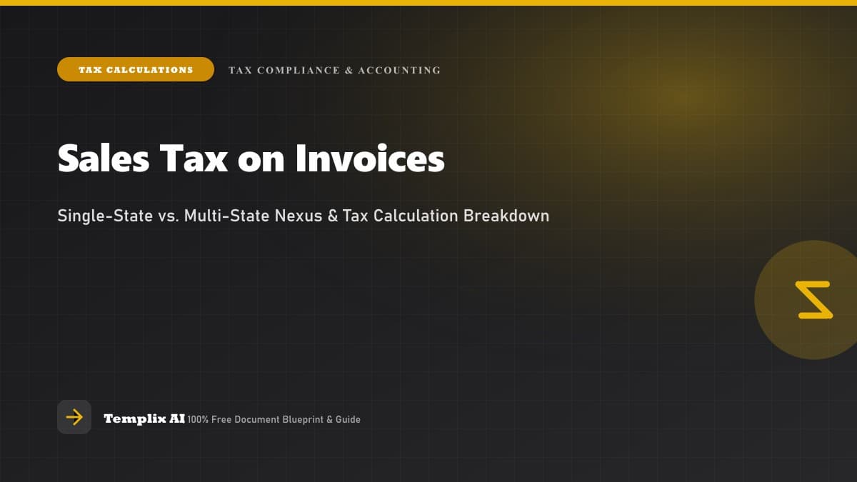 How to Add Sales Tax to an Invoice (Single-State vs. Multi-State) — Templix AI guide