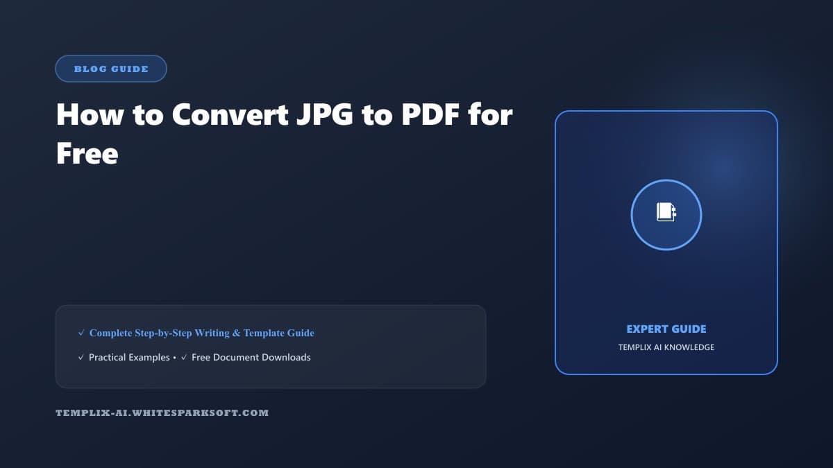 How to Convert JPG to PDF for Free — Templix AI guide