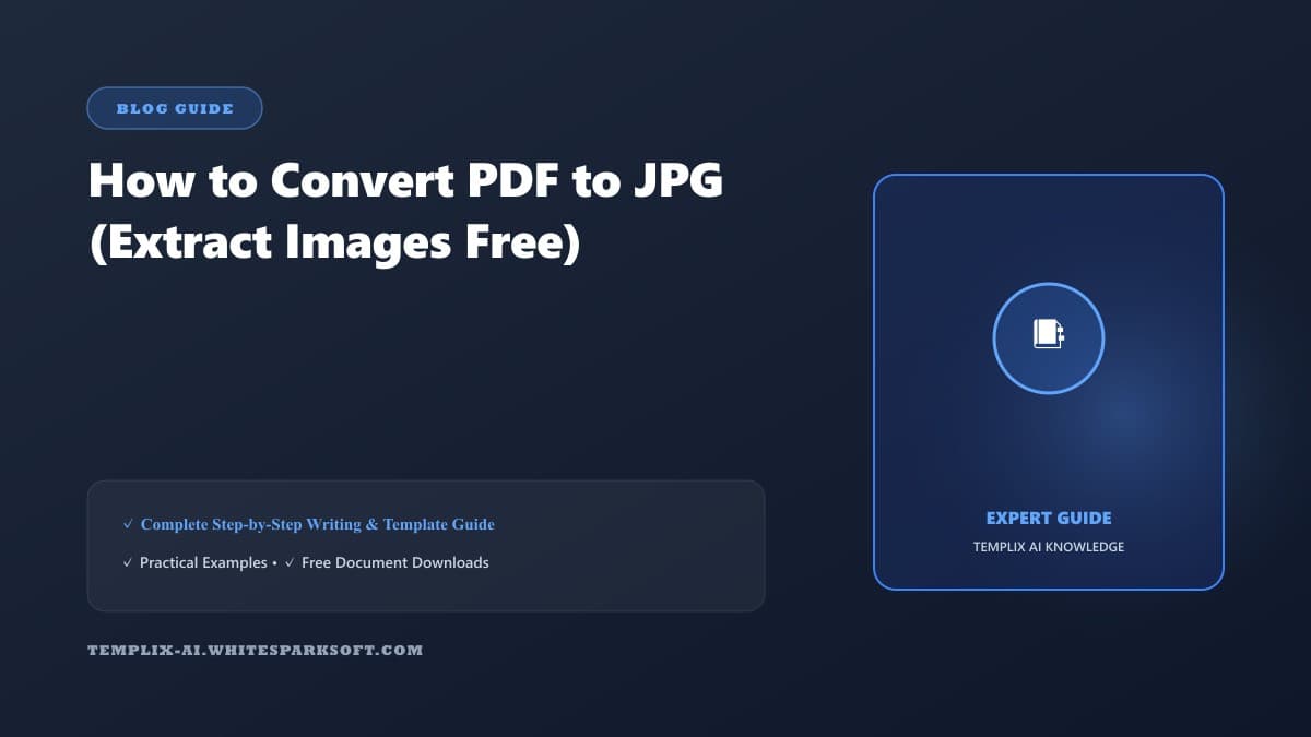 How to Convert PDF to JPG (Extract Images Free) — Templix AI guide