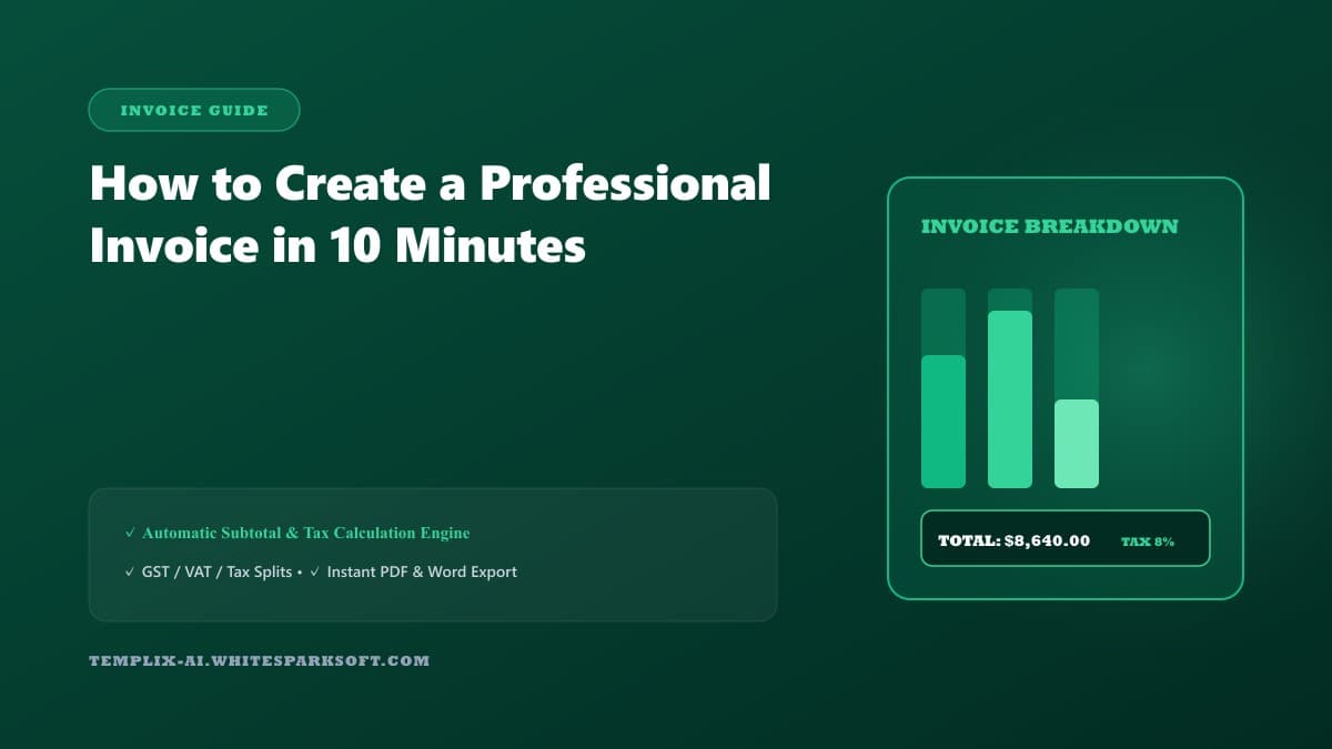 How to Create a Professional Invoice in 10 Minutes — Templix AI guide