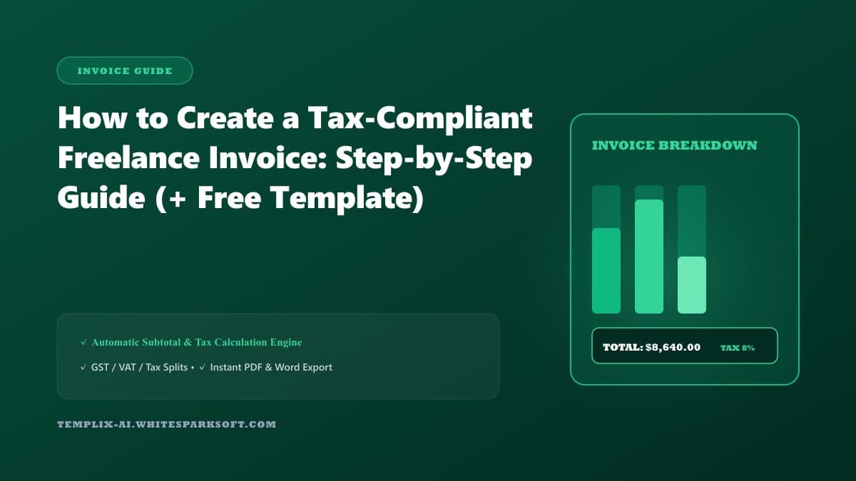 How to Create a Tax-Compliant Freelance Invoice: Step-by-Step Guide (+ Free Template) — Templix AI guide