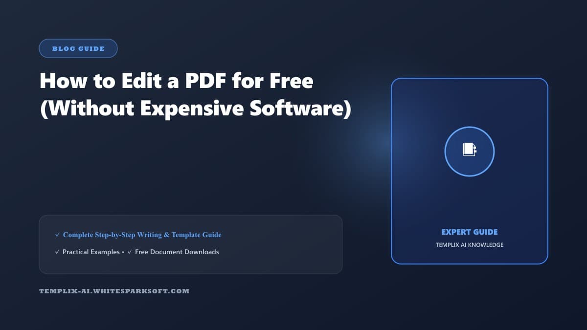 How to Edit a PDF for Free (Without Expensive Software) — Templix AI guide