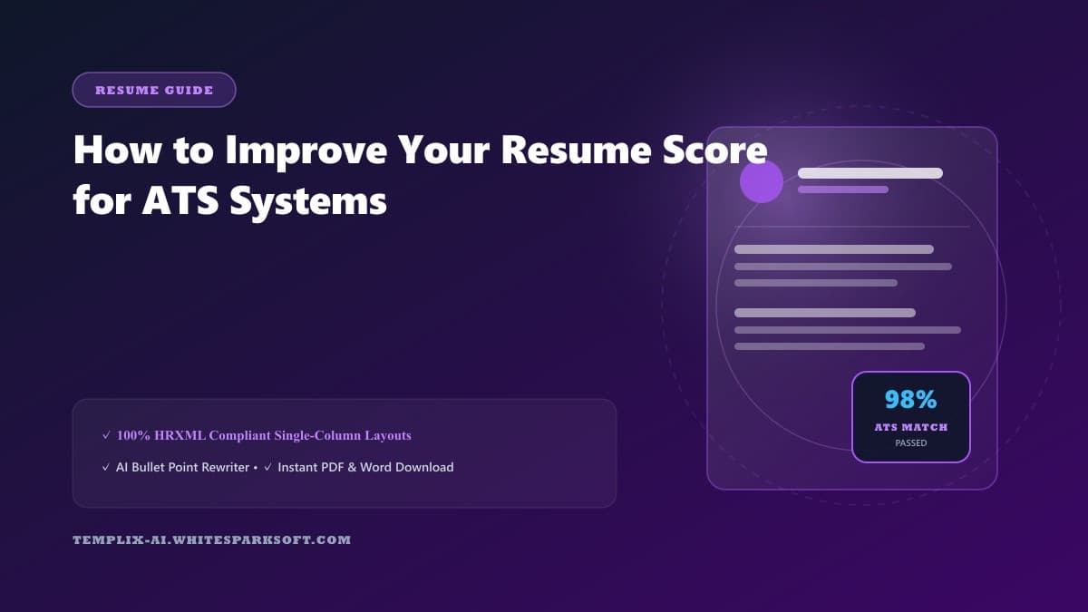 How to Improve Your Resume Score for ATS Systems — Templix AI guide