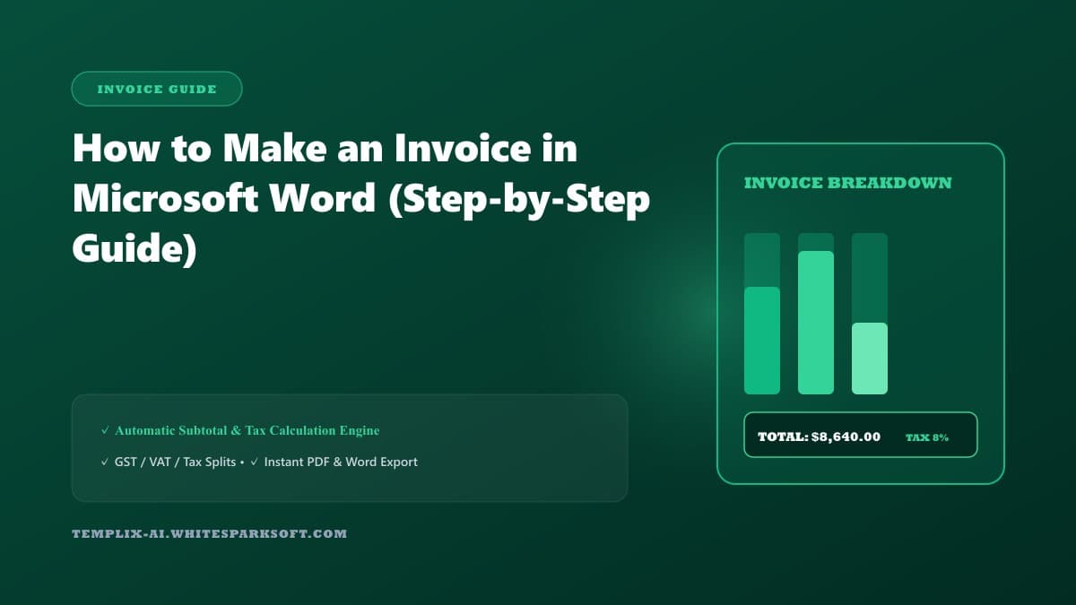 How to Make an Invoice in Microsoft Word (Step-by-Step Guide) — Templix AI guide