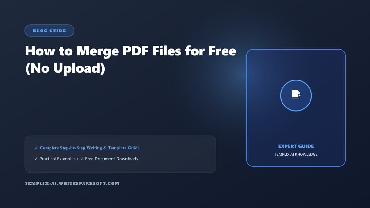 How to Merge PDF Files for Free (No Upload) — Templix AI guide