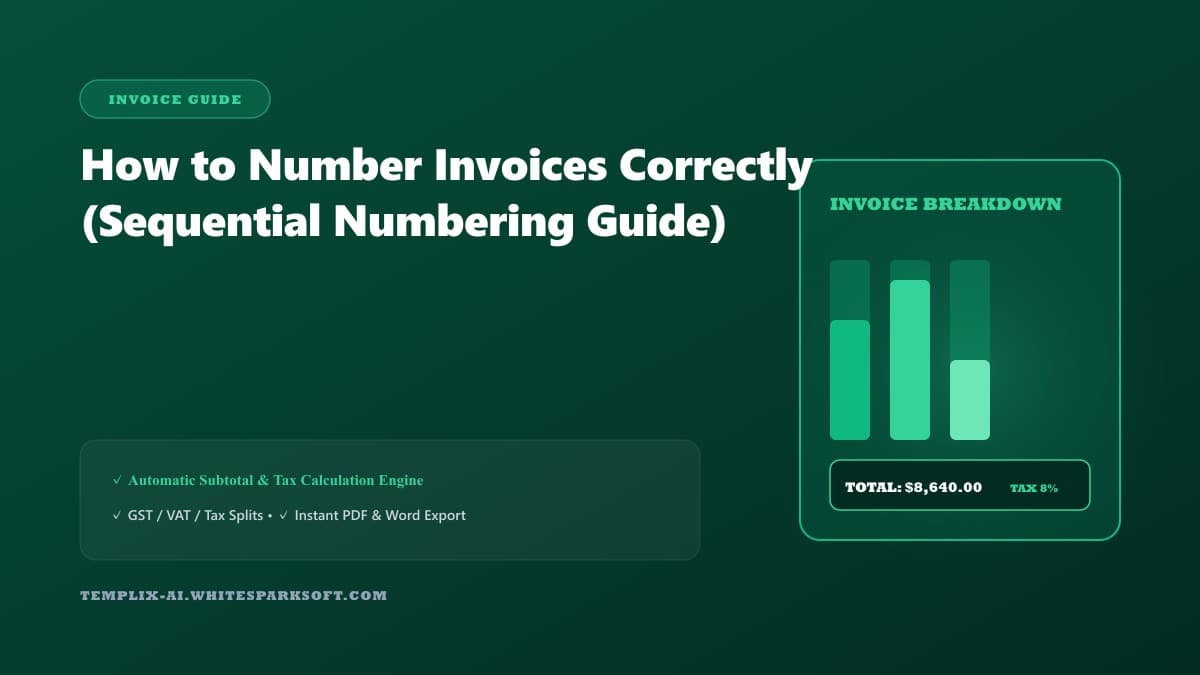 How to Number Invoices Correctly (Sequential Numbering Guide) — Templix AI guide