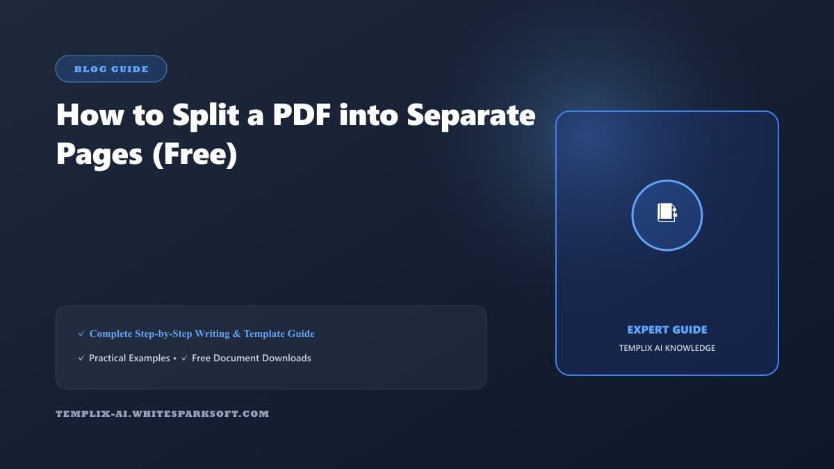How to Split a PDF into Separate Pages (Free) — Templix AI guide