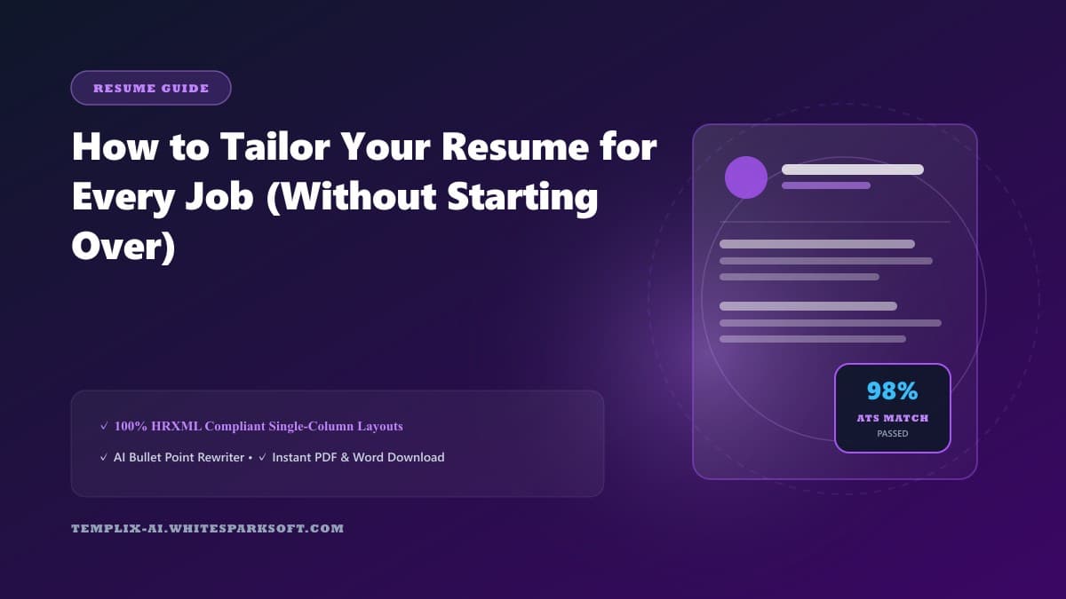 How to Tailor Your Resume for Every Job (Without Starting Over) — Templix AI guide
