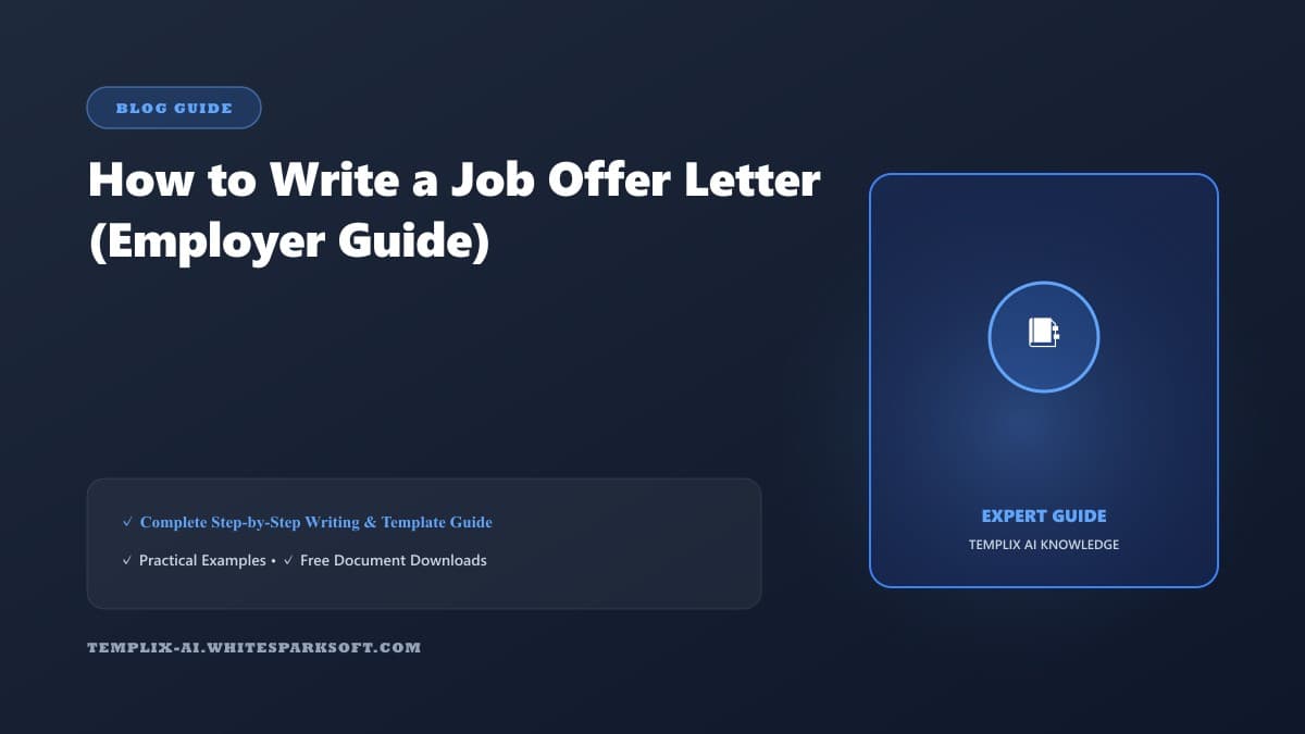 How to Write a Job Offer Letter (Employer Guide) — Templix AI guide