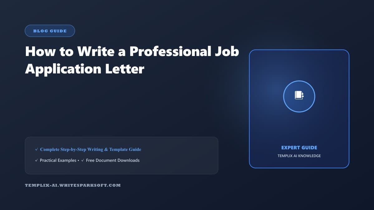 How to Write a Professional Job Application Letter — Templix AI guide
