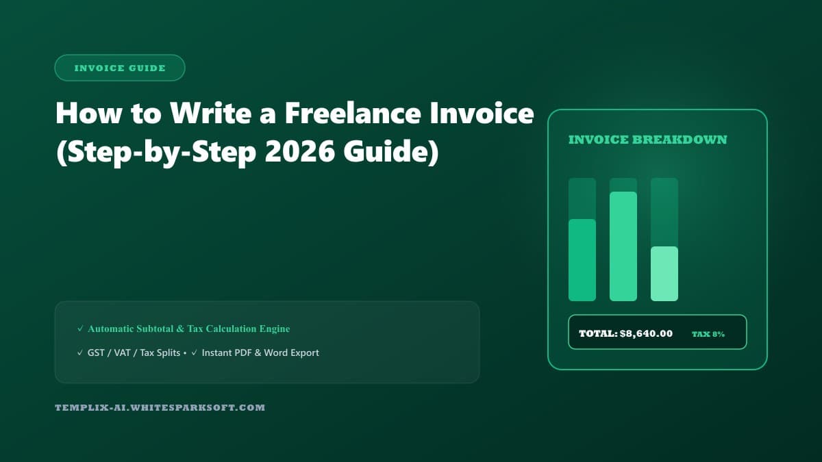 How to Write a Freelance Invoice (Step-by-Step 2026 Guide) — Templix AI guide