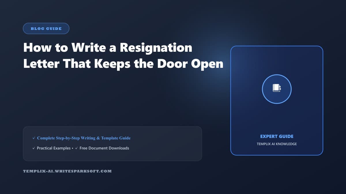 How to Write a Resignation Letter That Keeps the Door Open — Step-by-step guide and template blueprint