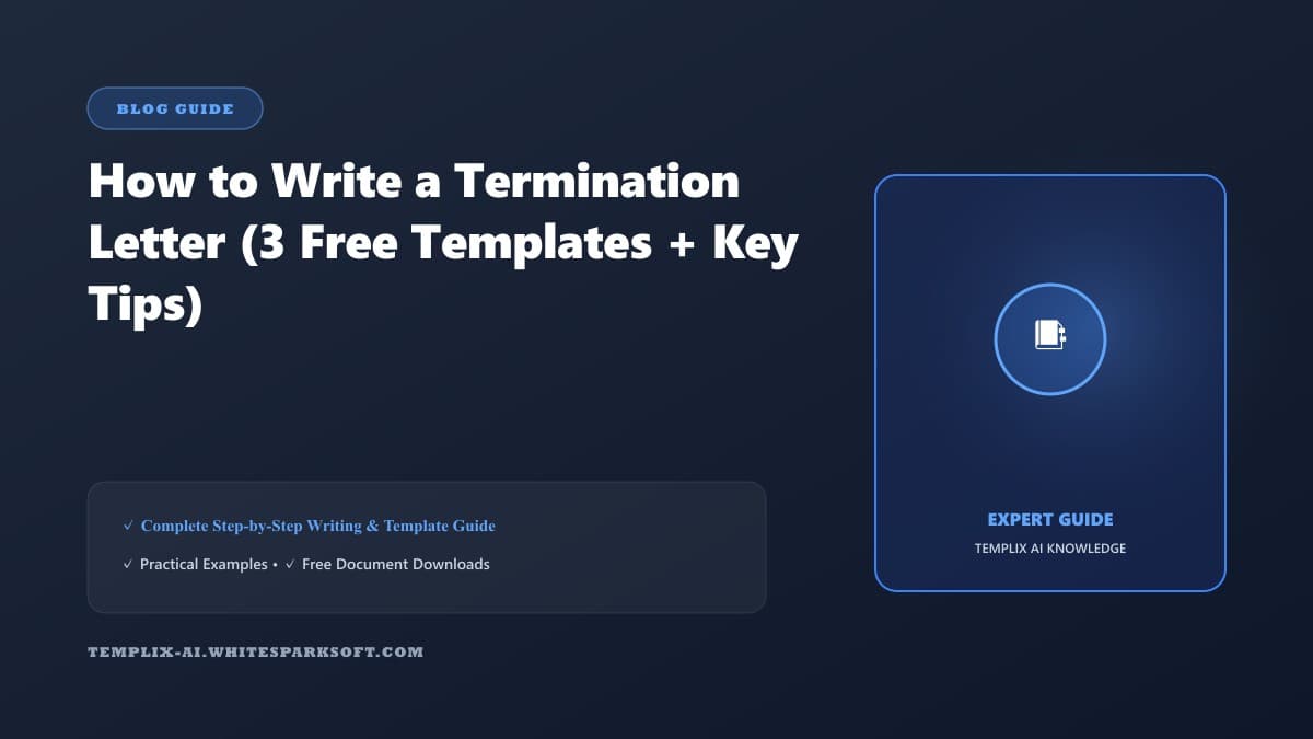 How to Write a Termination Letter (3 Free Templates + Key Tips) — Templix AI guide