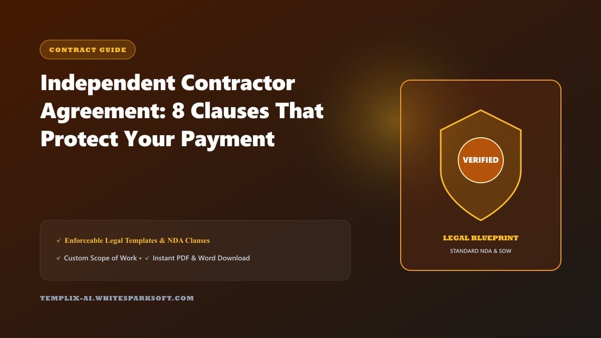 Independent Contractor Agreement: 8 Clauses That Protect Your Payment — Templix AI guide