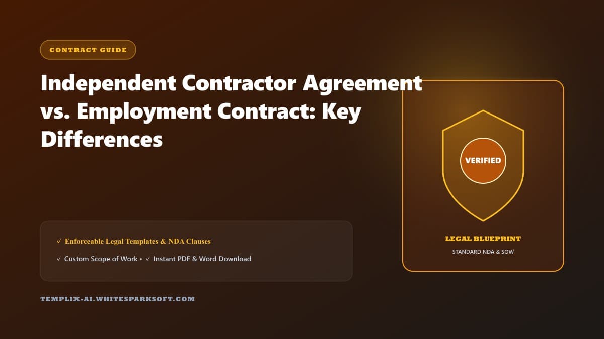 Independent Contractor Agreement vs. Employment Contract: Key Differences — Templix AI guide