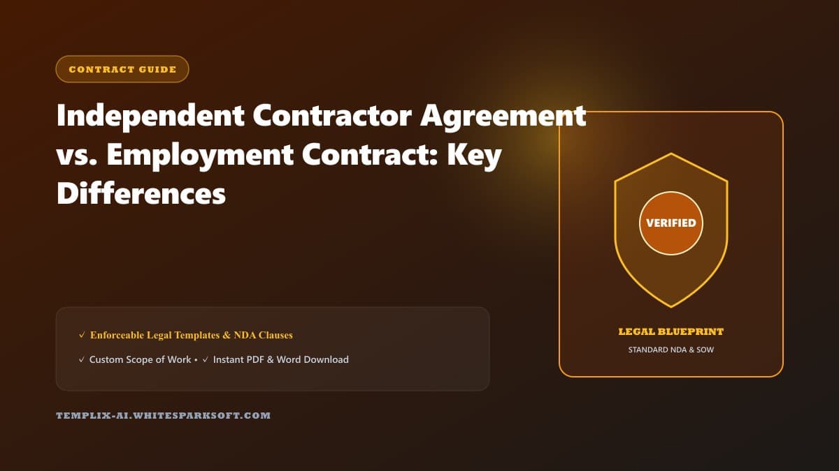 Independent Contractor Agreement vs. Employment Contract: Key Differences — Templix AI guide