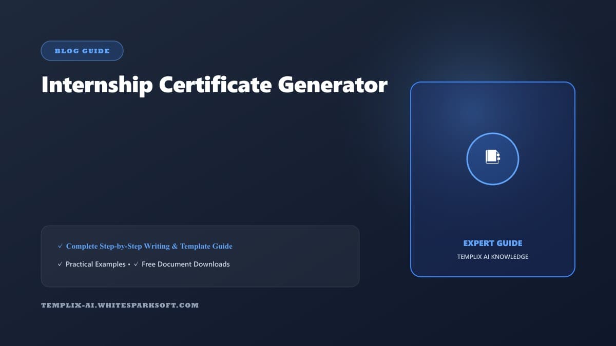 Internship Certificate Generator — Templix AI guide