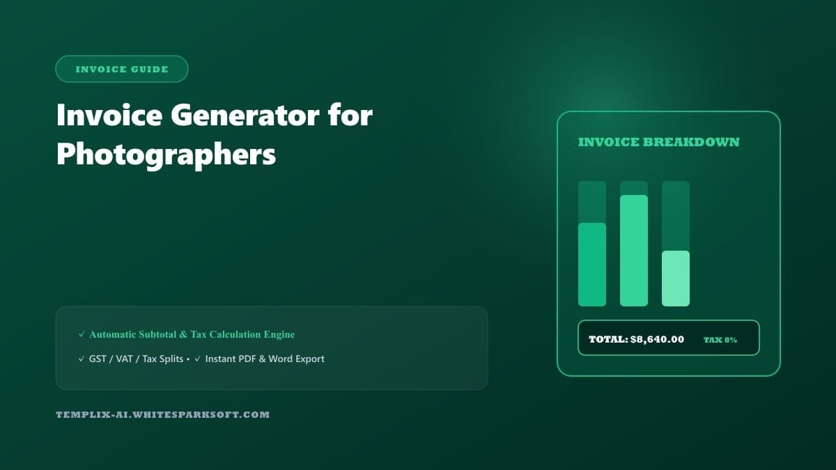 Invoice Generator for Photographers — Templix AI guide