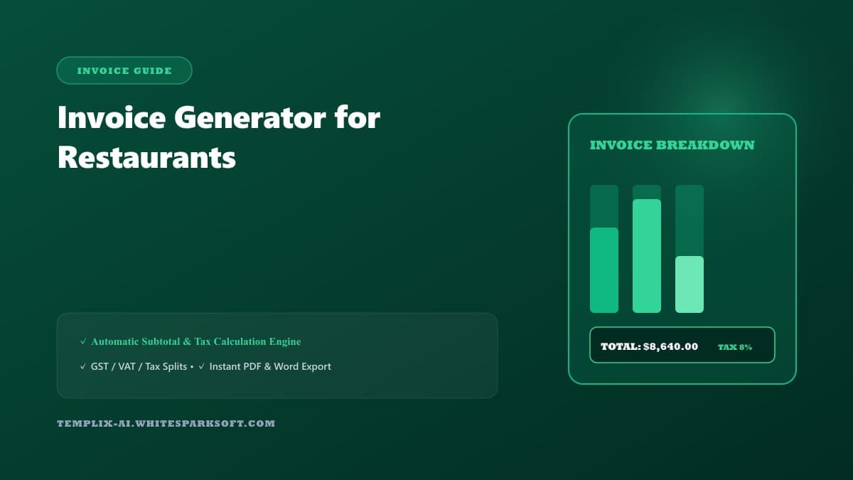 Invoice Generator for Restaurants — Templix AI guide