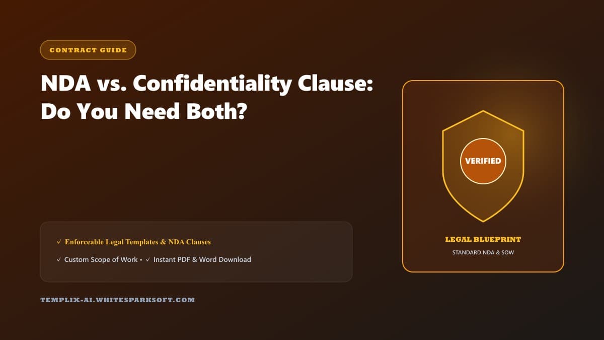 NDA vs. Confidentiality Clause: Do You Need Both? — Templix AI guide
