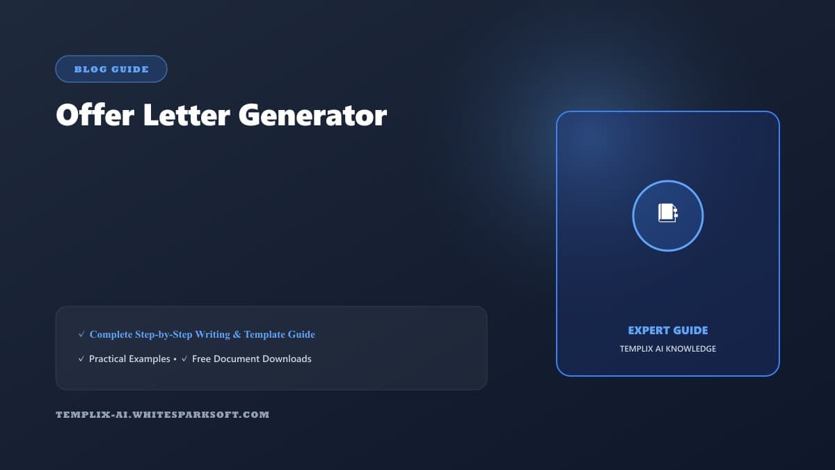 Offer Letter Generator — Templix AI guide