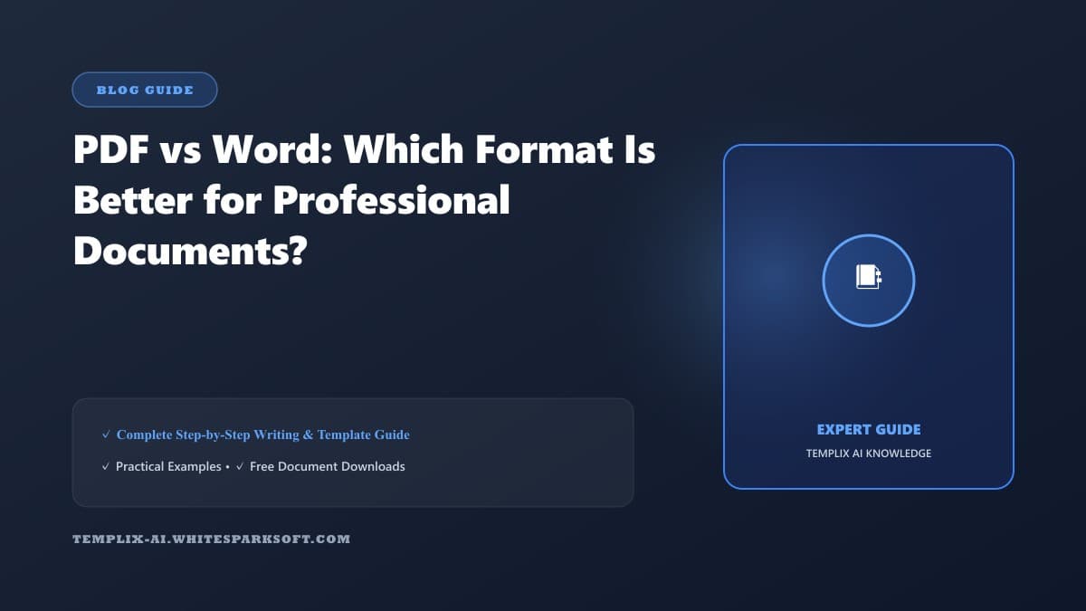 PDF vs Word: Which Format Is Better for Professional Documents? — Templix AI guide