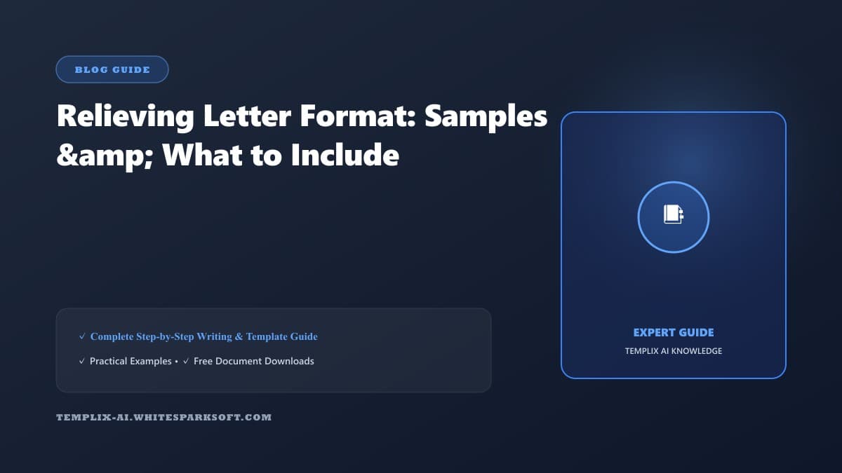 Relieving Letter Format: Samples & What to Include — Templix AI guide