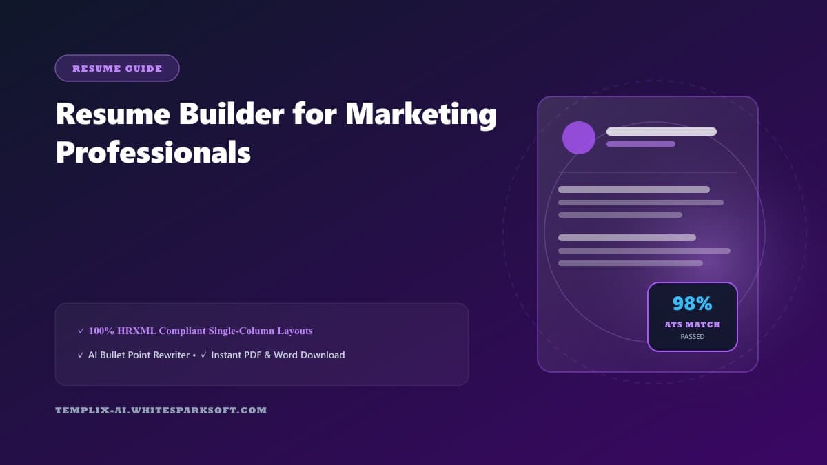 Resume Builder for Marketing Professionals — Templix AI guide