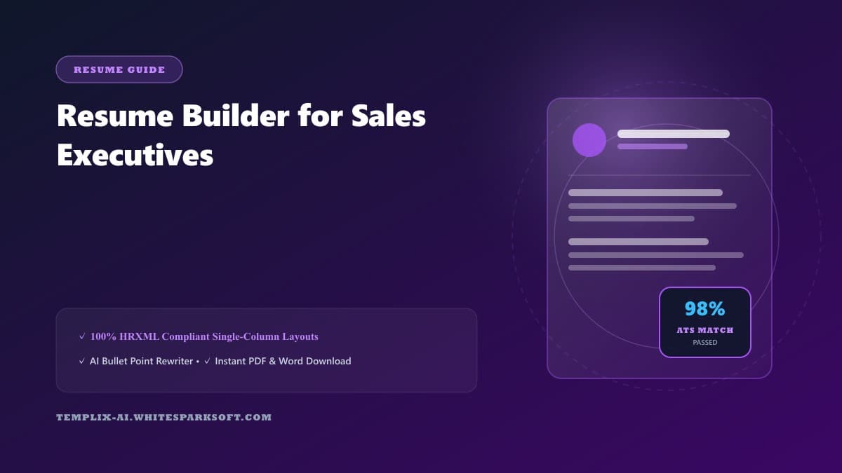 Resume Builder for Sales Executives — Templix AI guide