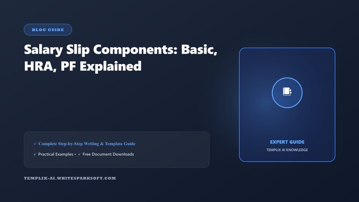 Salary Slip Components: Basic, HRA, PF Explained — Templix AI guide