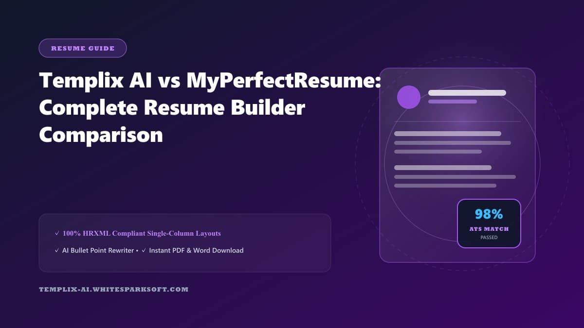 Templix AI vs MyPerfectResume: Complete Resume Builder Comparison