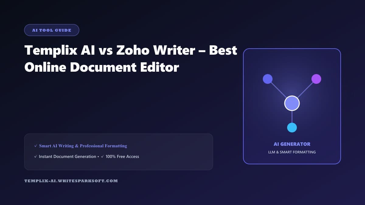 Templix AI vs Zoho Writer – Best Online Document Editor