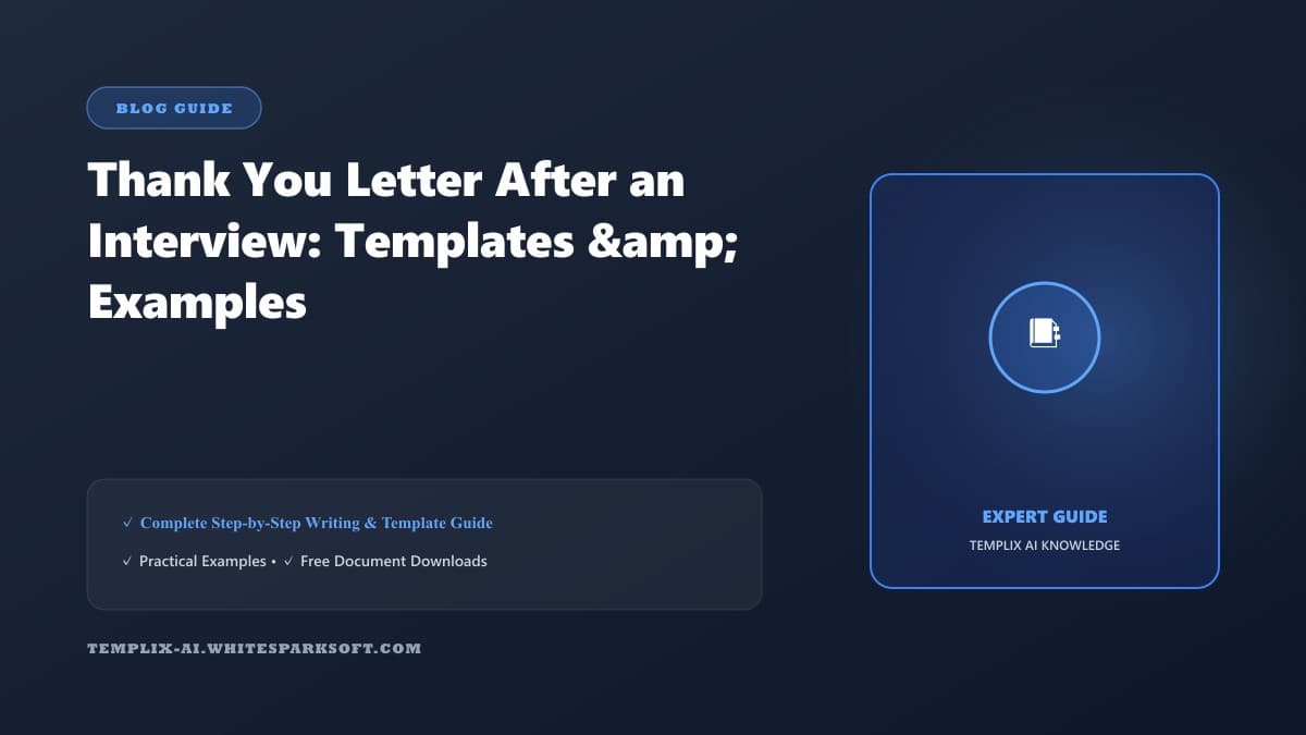 Thank You Letter After an Interview: Templates & Examples — Templix AI guide