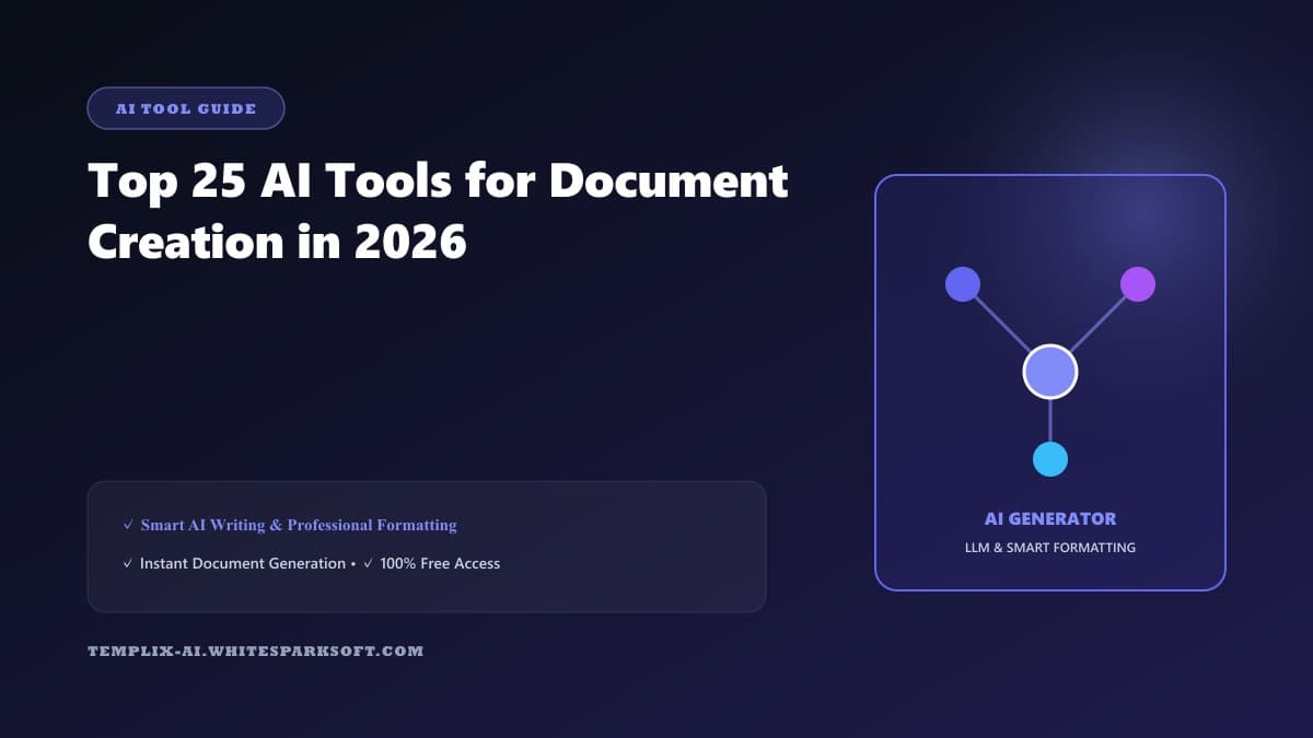 Top 25 AI Tools for Document Creation in 2026 — Templix AI guide