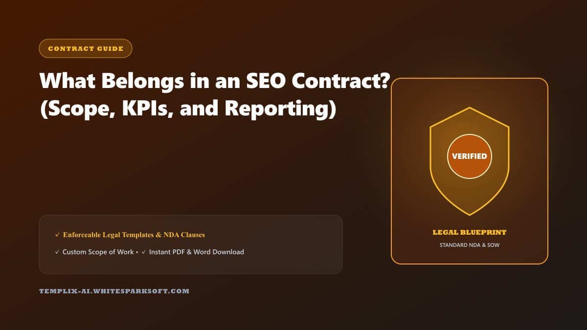 What Belongs in an SEO Contract? (Scope, KPIs, and Reporting) — Templix AI guide
