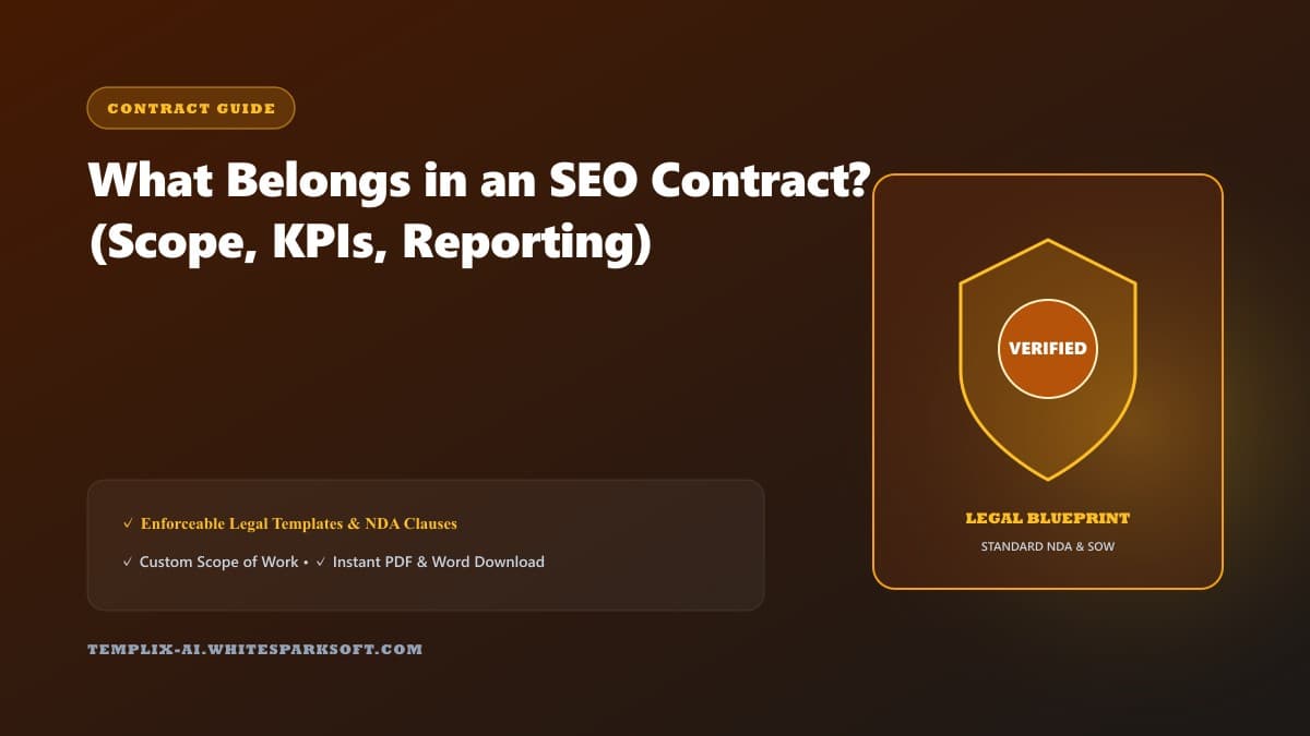 What Belongs in an SEO Contract? (Scope, KPIs, Reporting) — Templix AI guide