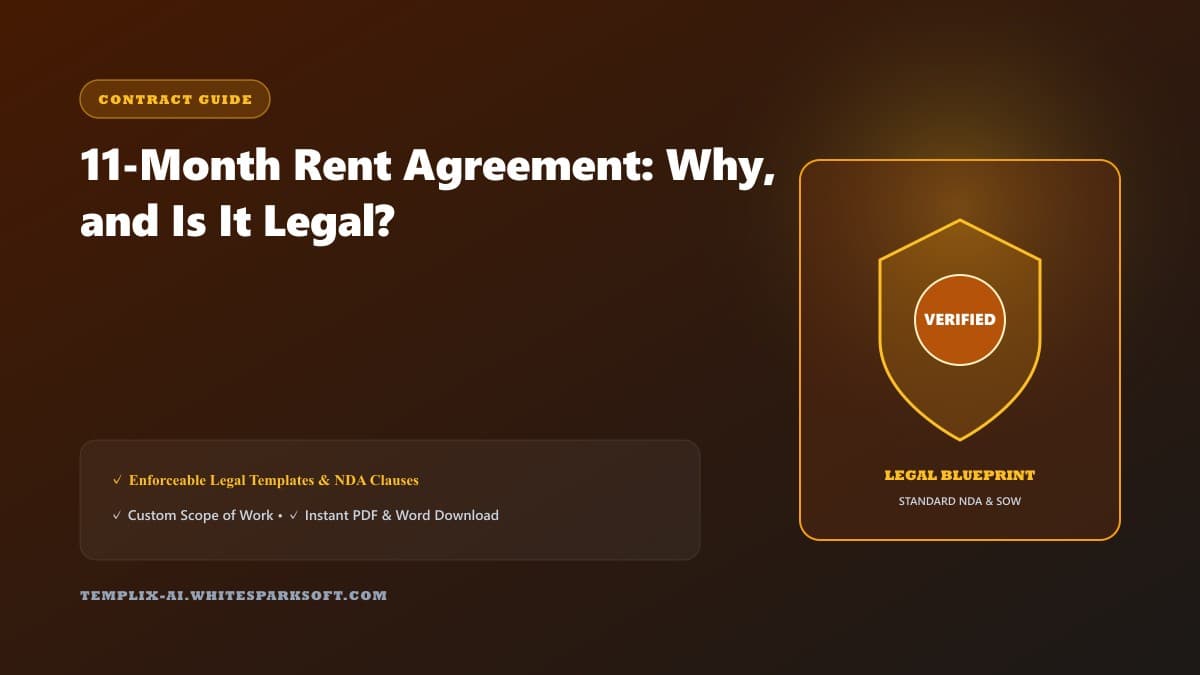 11-Month Rent Agreement: Why, and Is It Legal? — Templix AI guide 11-Month Rent Agreement: Why, and Is It Legal? — Templix AI guide