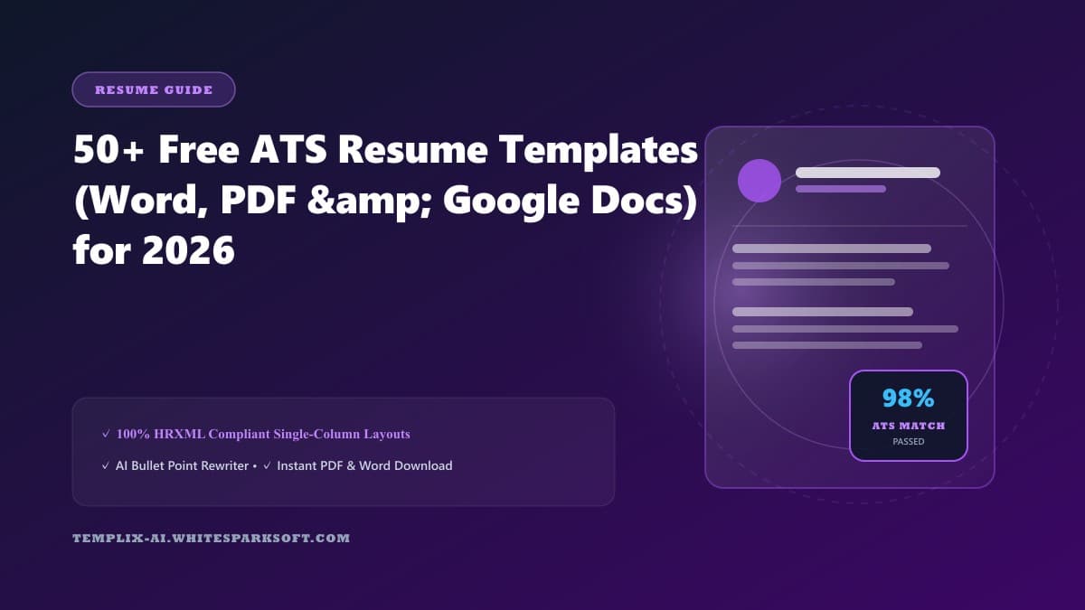 50+ Free ATS Resume Templates (Word, PDF & Google Docs) for 2026 — illustration 50+ Free ATS Resume Templates (Word, PDF & Google Docs) for 2026 — illustration